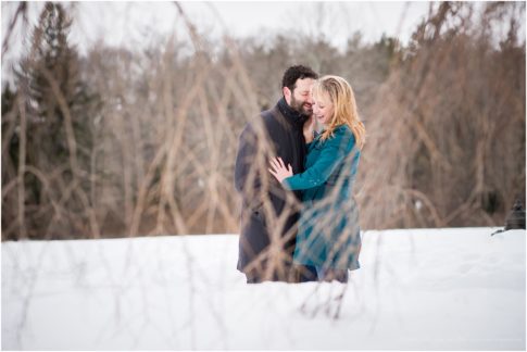 borderland state park winter snowy engagement session