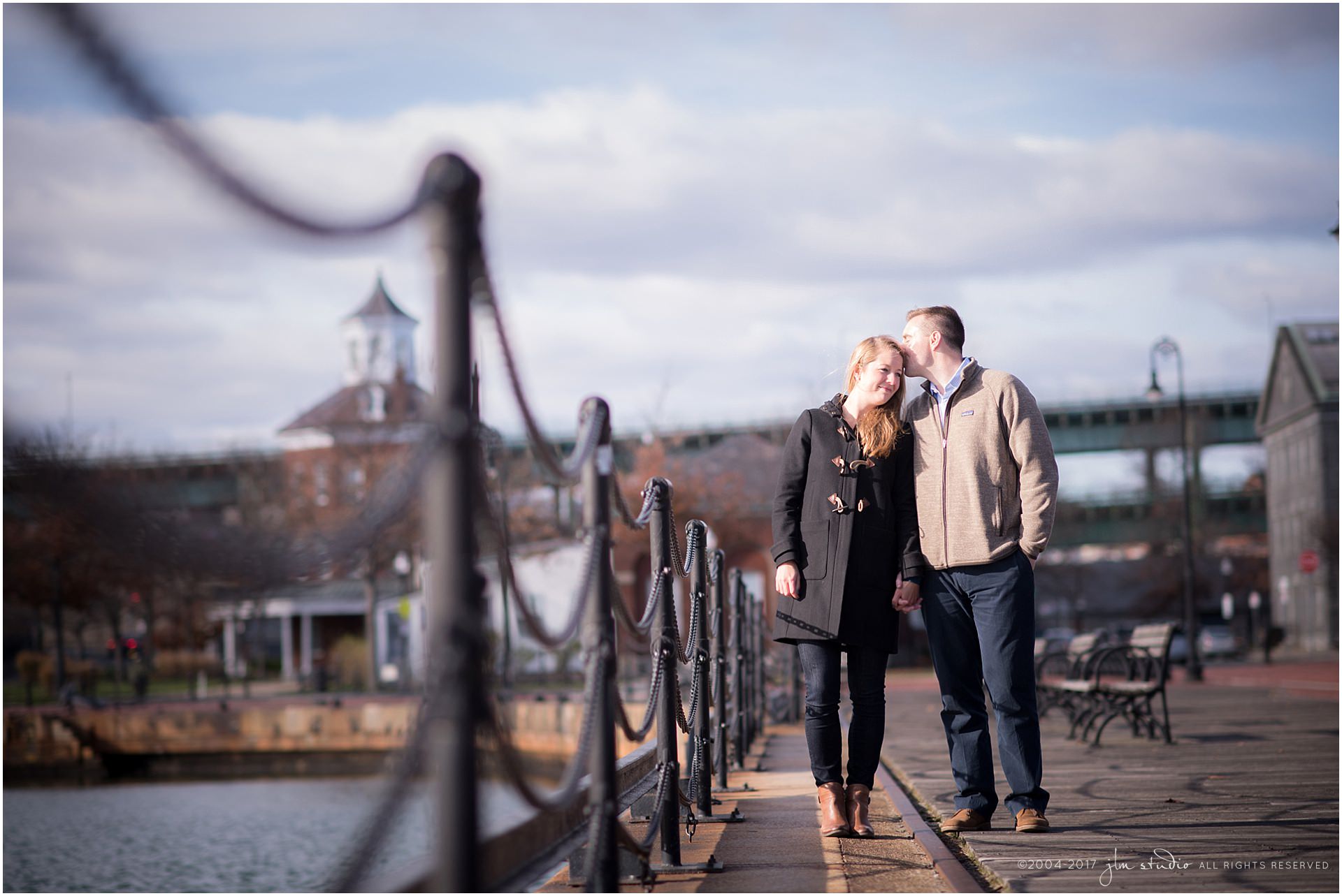 boston chilly engagement session charlestown navy yard