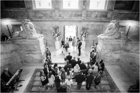 boston public library wedding staircase ceremony