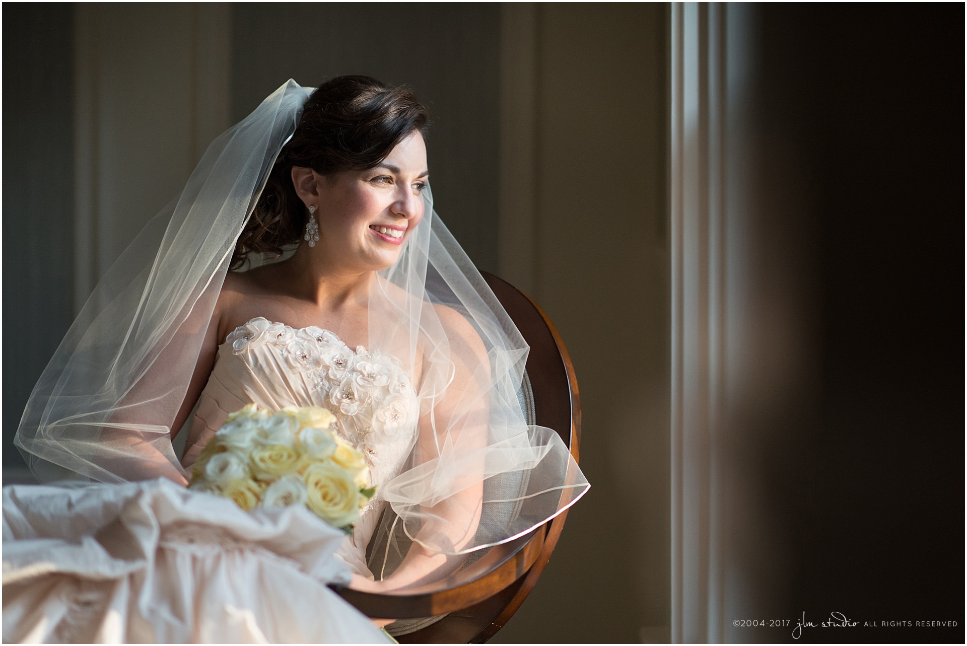 bride in window