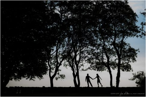 colt state park engagement session silhouete walking
