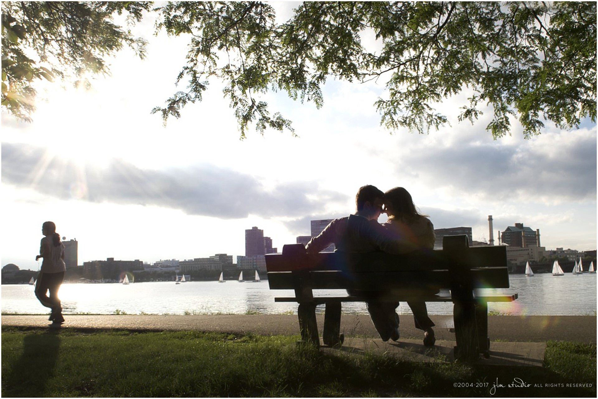 boston summer engagement session sunset charles river