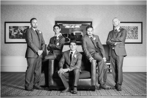groomsmen black and white photo