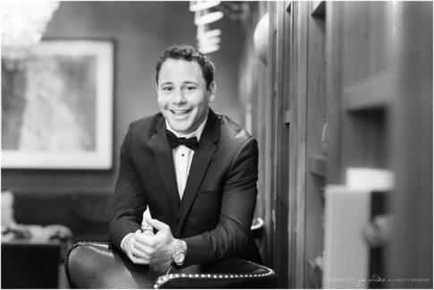 groom portrait black and white