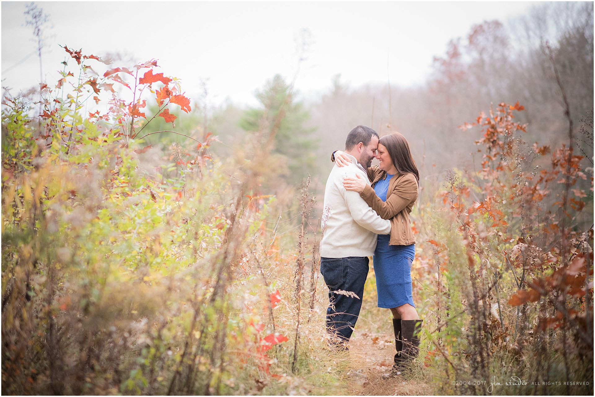fall romantic engagement session foxboro ma