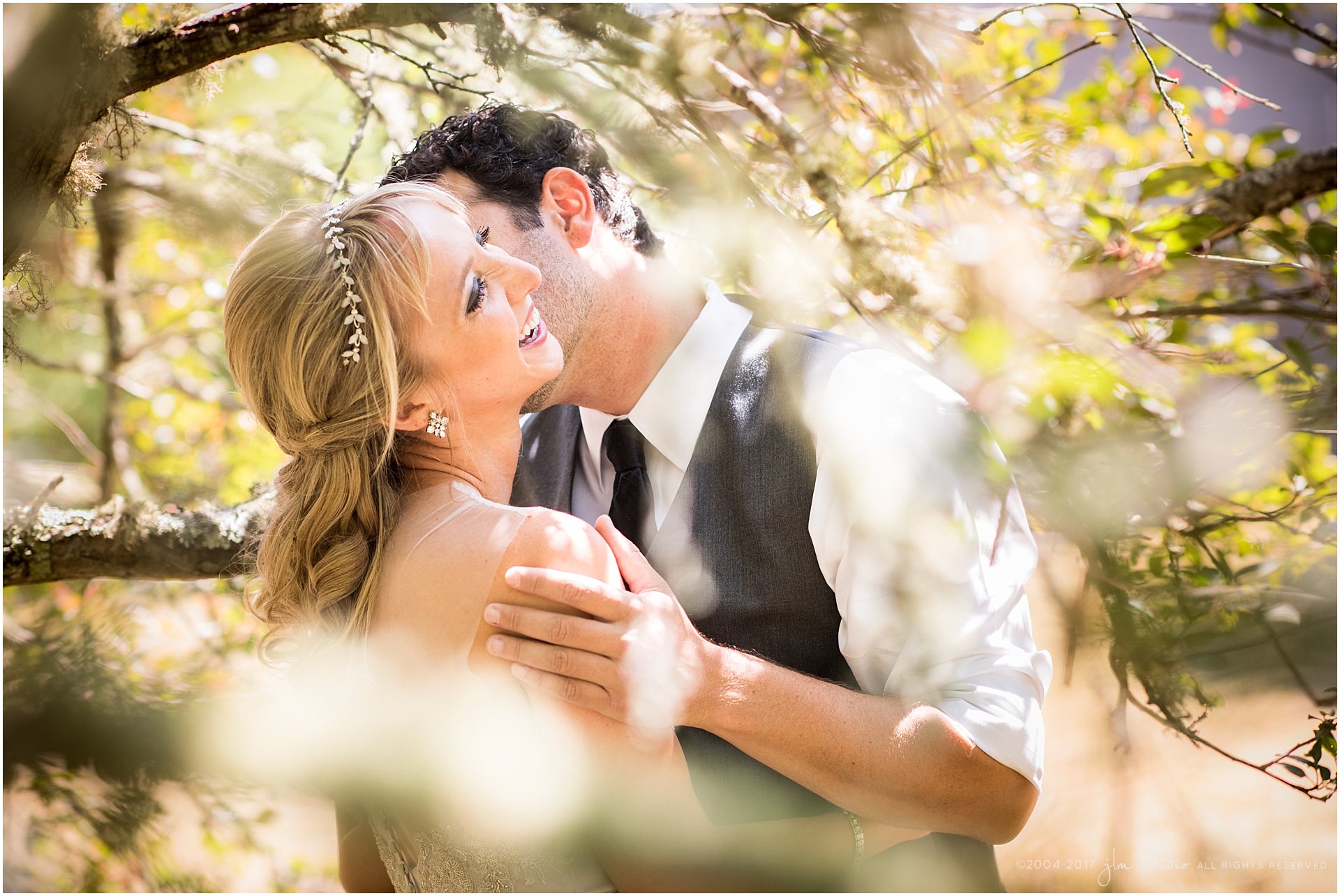 sunkised bride on wedding day