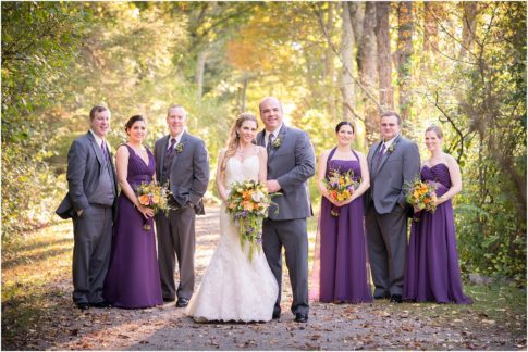 willowdale estate wedding party purple dresses